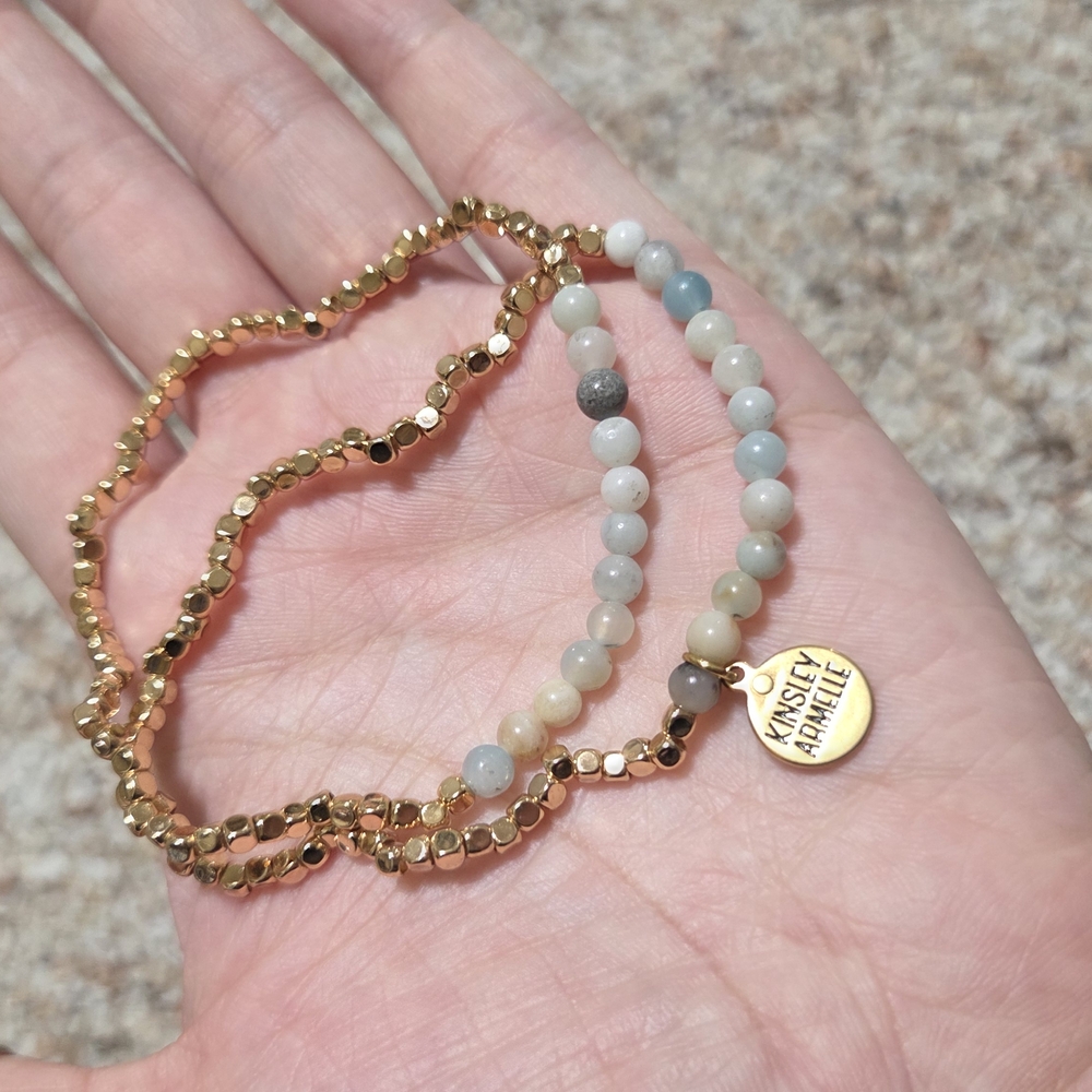 Gold and Multicolor Beaded Bracelet Set - Picture 3 of 6